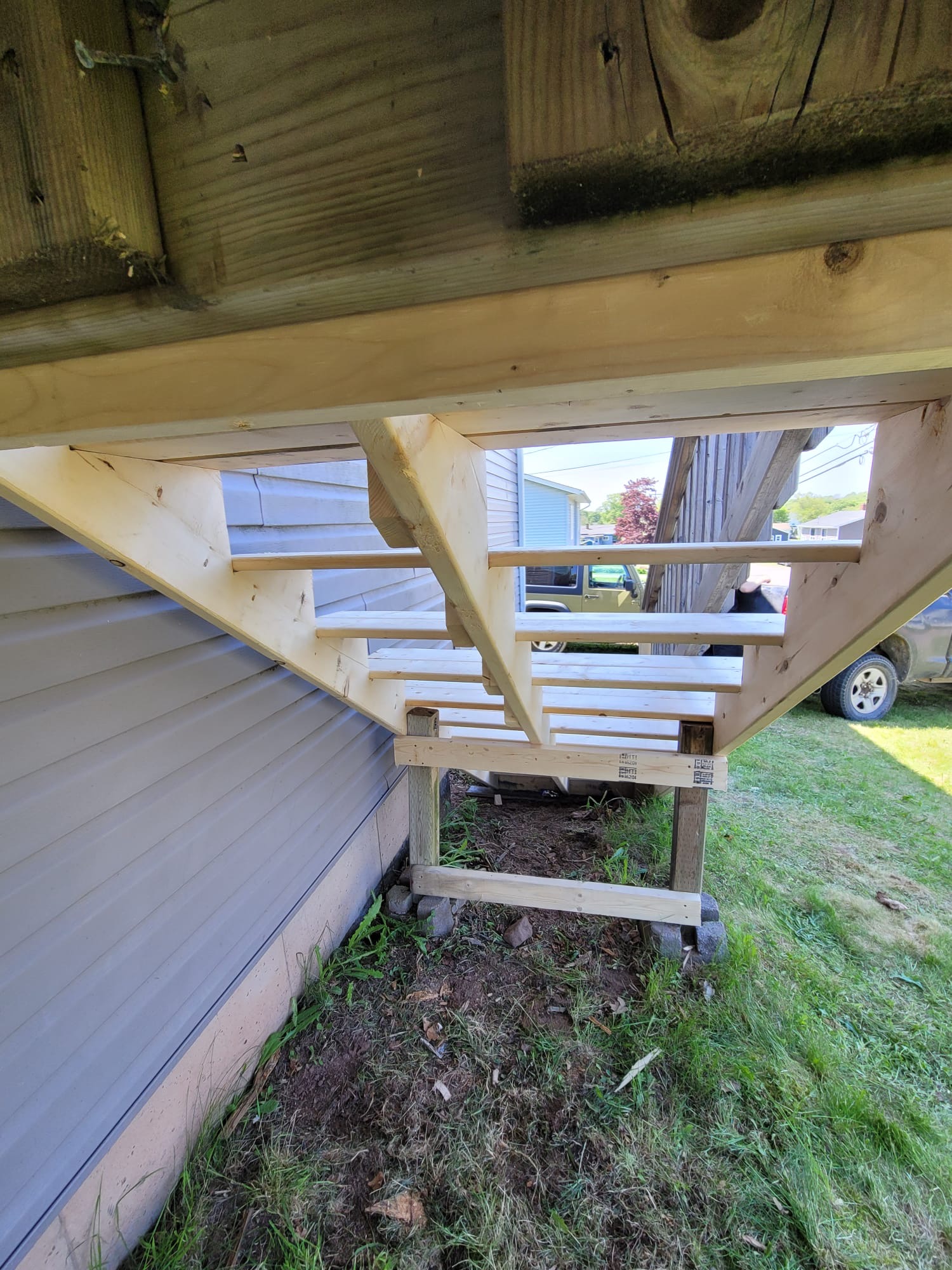 Rebuilt stair carriage to finished treads — before, Waterloo
