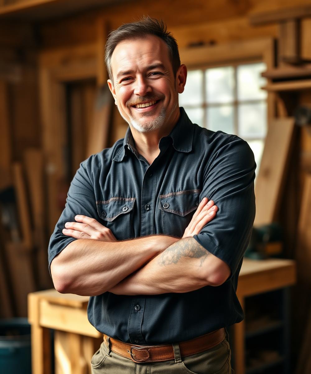 Arctic Touch Renovation carpenter and owner in the workshop