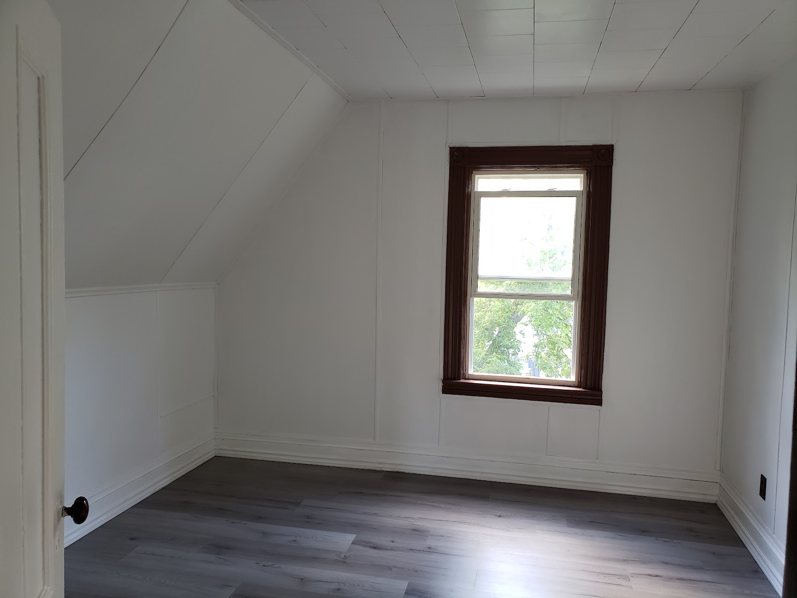 Attic room refinish project in Kitchener